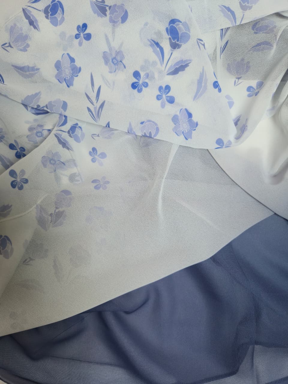 Floral Blue Georgette Hijab