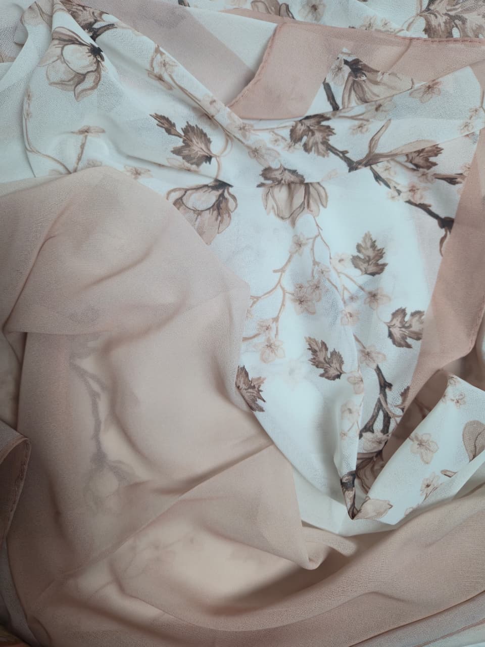 Floral Peach Georgette Hijab